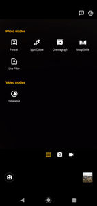 Motorola One Macro Software UI - Camera App Modes Front Facing Selfie Camera