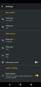 Motorola One Macro Software UI - Camera App Settings 01