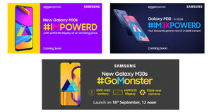 Samsung Galaxy M30s, Samsung Galaxy M10s, Samsung Galaxy M30 (3GB + 32GB) teaser images