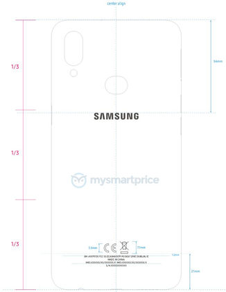 Samsung Galaxy A10s Design FCC