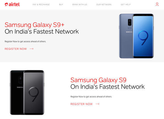 Samsung Galaxy S9, S9+ Pre-Booking India Airtel Store