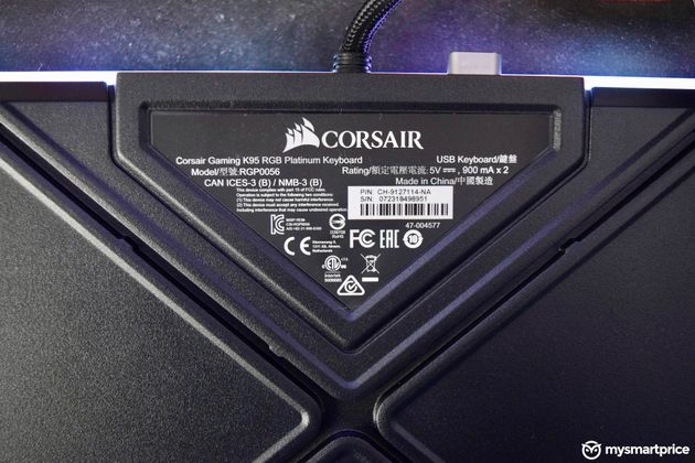 Corsair K95 RGB Platinum Gaming Mechanical Keyboard Rear Design Cable Management Slots