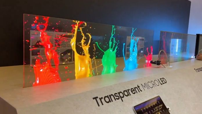 samsung transparent micro led display tv