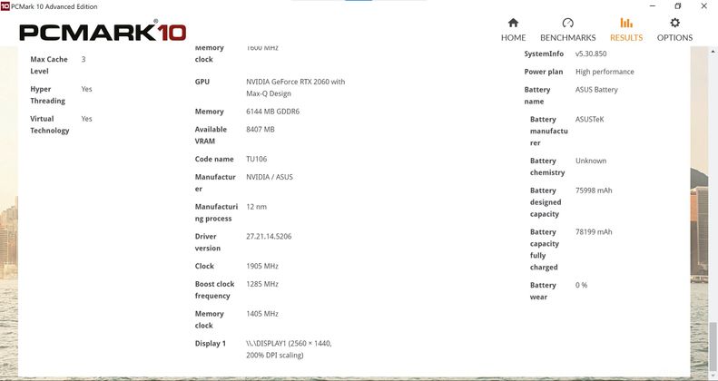ASUS ROG Zephyrus G14 screenshot 12 (PCMark 10 system information 02)