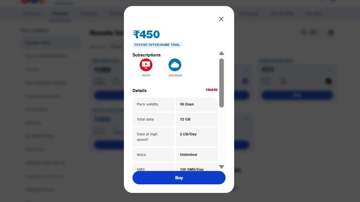 jio plan rs 450