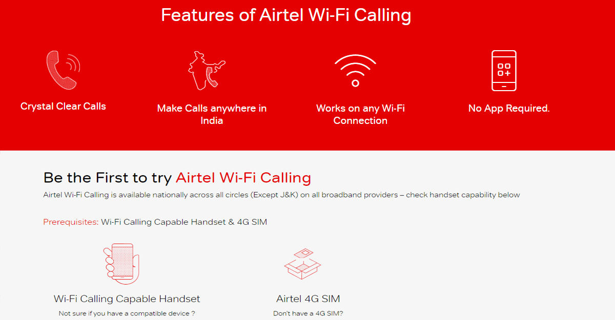 airtel wifi calling
