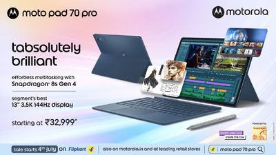 Moto Pad 70 Pro Launches in India at Rs 32,999 With Snapdragon 8s Gen 4, 13-Inch 3.5K 144Hz Display and Moto Pen Pro