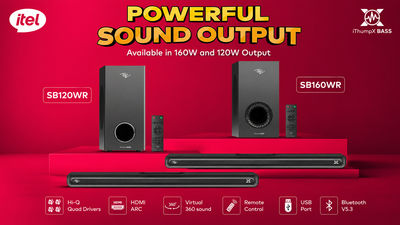 itel Launches 160W and 120W Soundbars in India With iThumpX BASS Technology Starting at Rs. 4,649