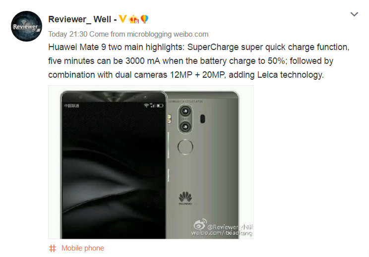 Huawei Mate 9 Specifications