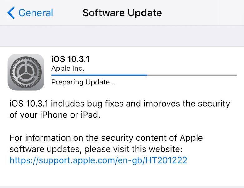 Apple iOS update