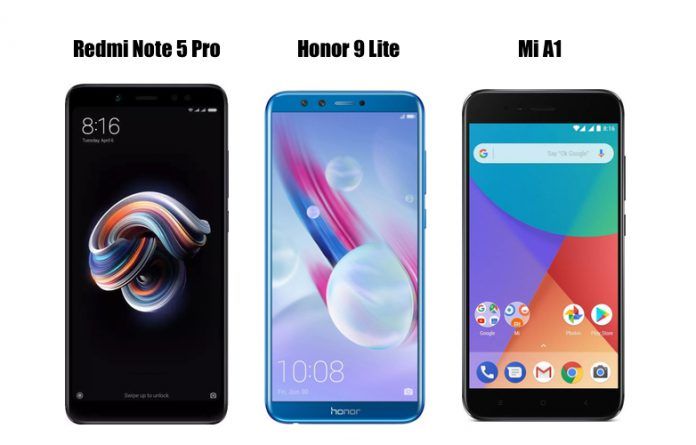 Redmi Note 5 Pro vs Honor 9 Lite vs Mi A1