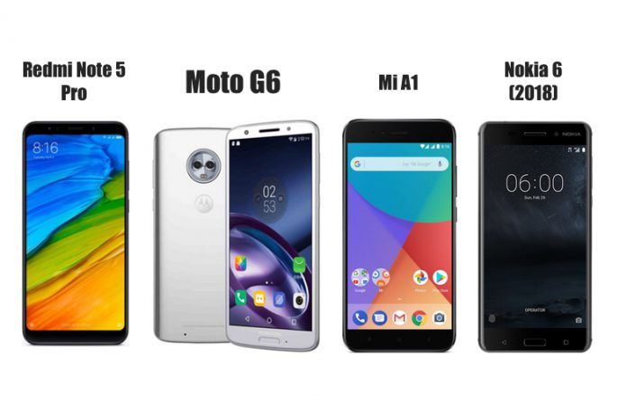 Redmi Note 5 Pro vs. Moto G6 vs. Mi A1 vs. Nokia 6