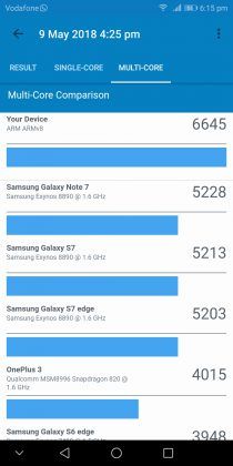 Honor View 10 geekbench -3