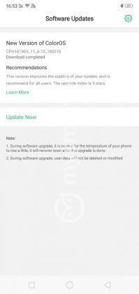 OPPO F7 April 2018 Security Update