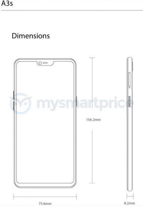 OPPO A3s Dimensions