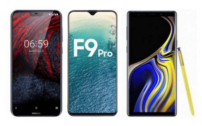 Nokia 6.1 Plus Oppo F9 Pro Samsung Galaxy Note 9 Nokia 6.1 Plus Oppo F9 Pro Samsung Galaxy Note 9