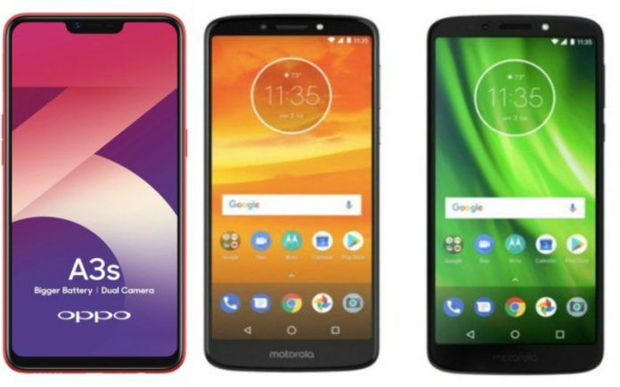 OPPO A3S vs Moto E5 Play vs Moto G6 Play