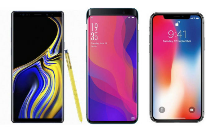Samsung Galaxy Note 9 Oppo Find X iPhone X