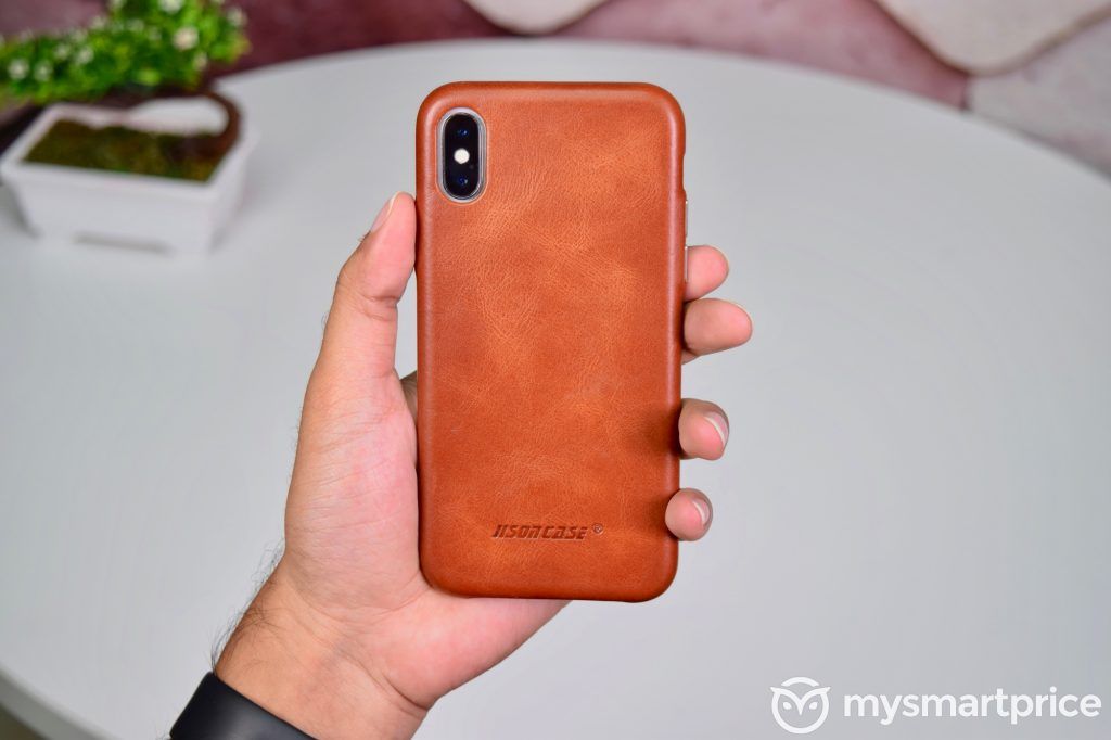 JISONCASE Vintage Genuine Leather Slim Case For Apple iPhone X XS