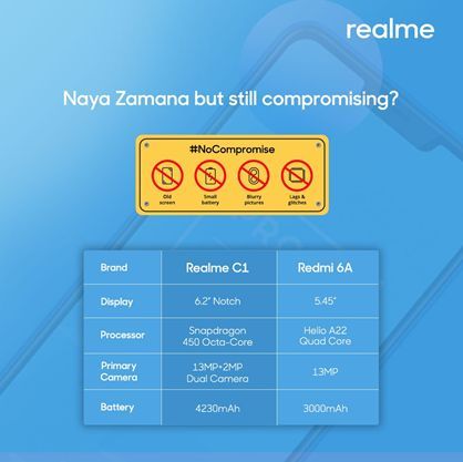 Realme C1 vs Redmi A6