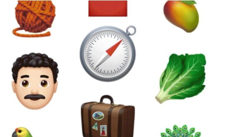 iOS 12.1 emoji lettuce luggage fruit bird ball of yarn