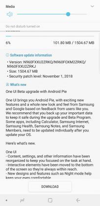 Samsung Galaxy Note 9 Android 9 Pie One UI Beta Software Update - 02