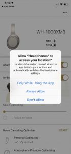 Sony Headphone Connect App iOS