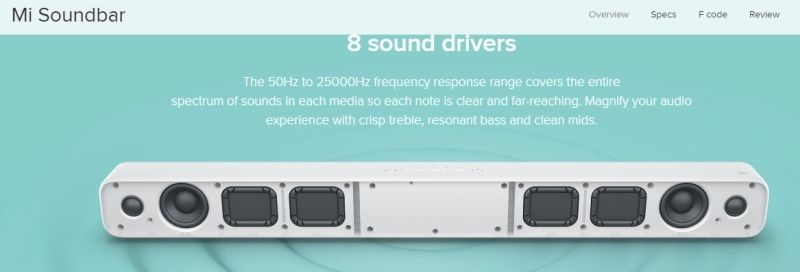 mi soundbar specifications