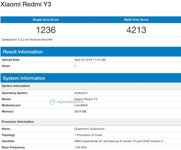 Redmi cheap y3 mysmartprice