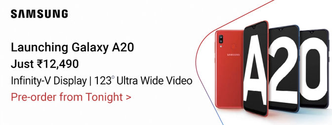 samsung a20 on flipkart