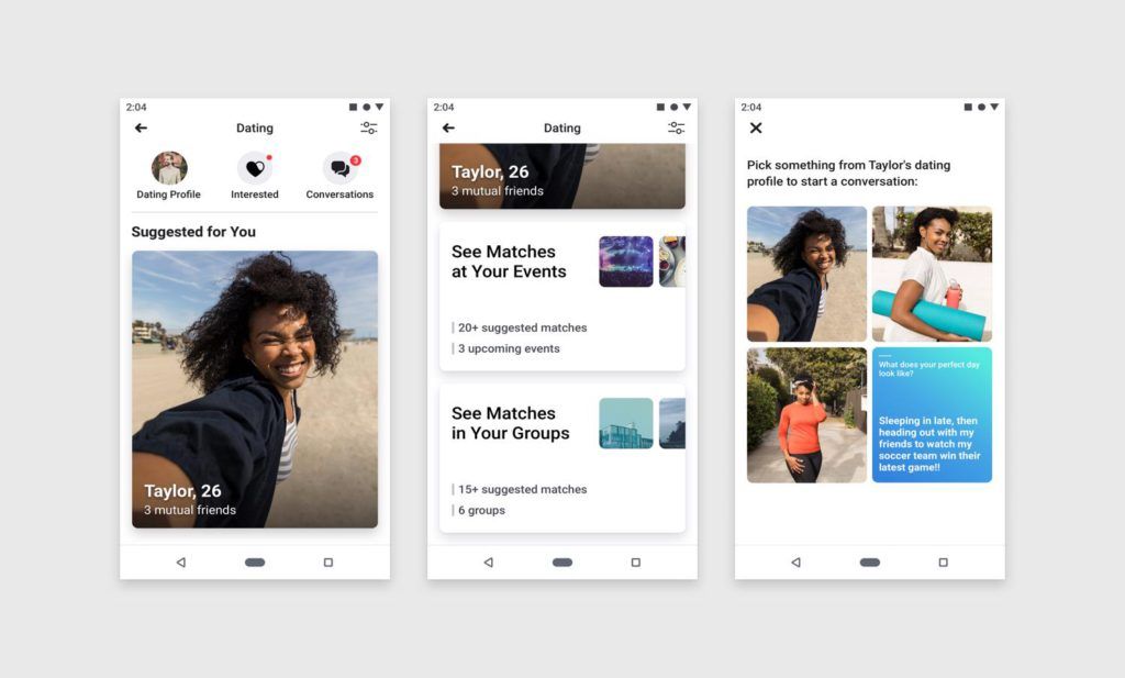 Facebook Dating Mobile App UI - Screens