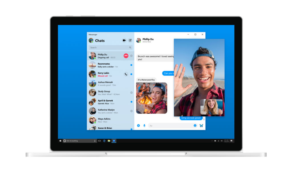 Facebook Messenger Windows 10 Desktop With RTC