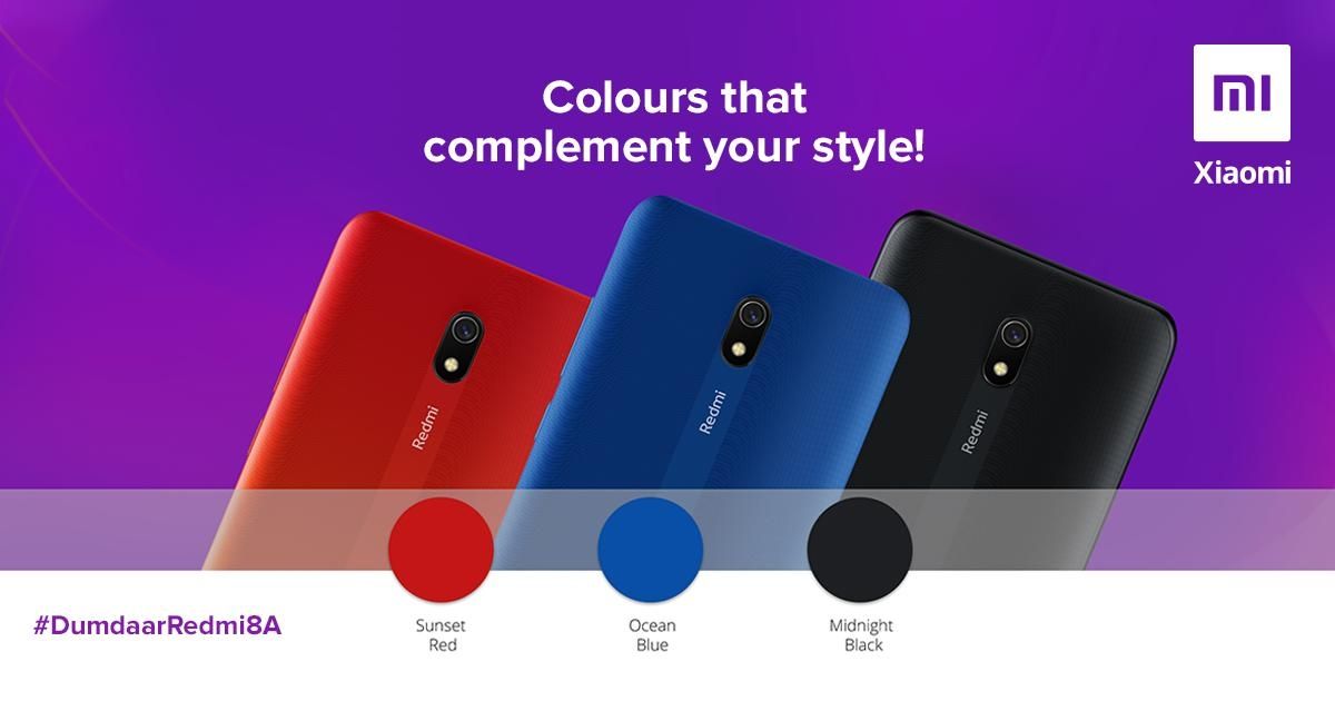 Xiaomi Redmi 8A India Launch Colors