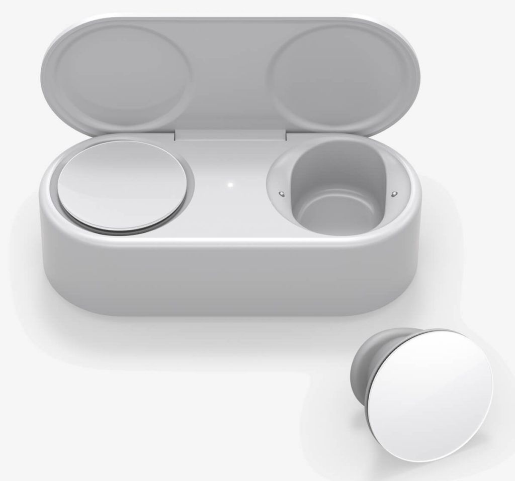 Microsoft Surface Earbuds Outside Charging Case Front View
