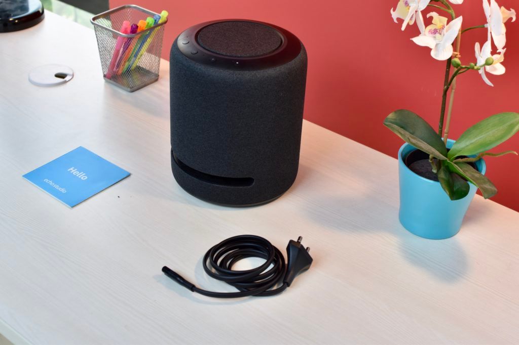 Amazon Echo Studio Box Package Contents Bundled Accessories