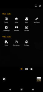 Motorola One Macro Software UI - Camera App Modes