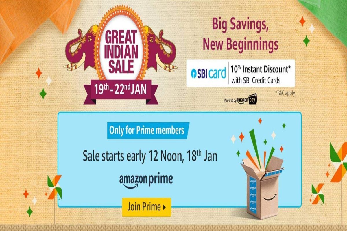 Amazon Great Indian Sale 2020 Begins 19th January, 10% SBI ...