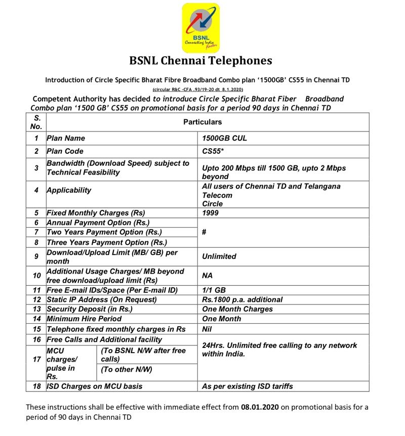 BSNL New Plan
