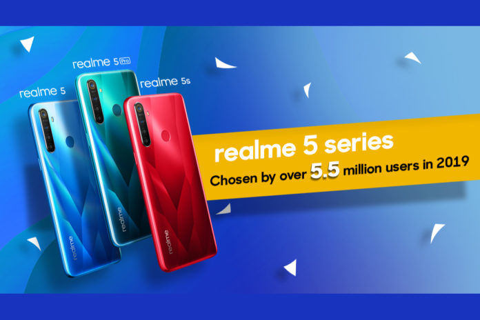 Realme 5 series 5.5 million sales milestone