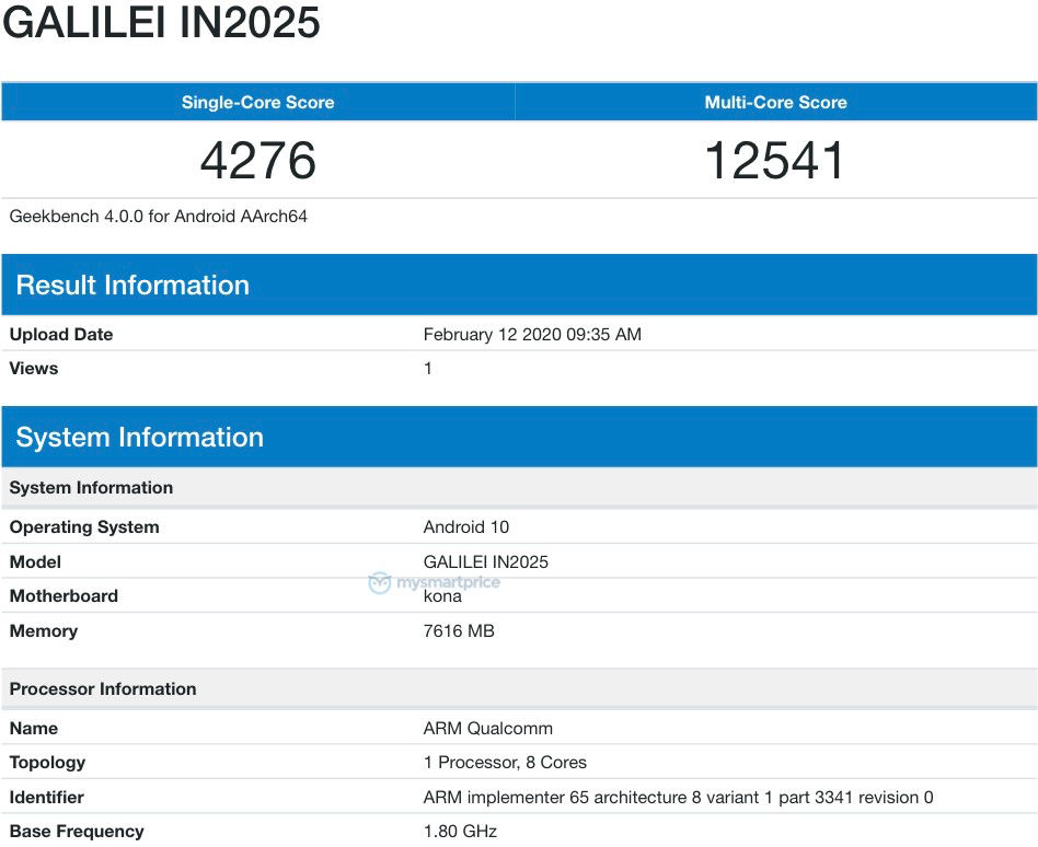 oneplus 8 geekbench