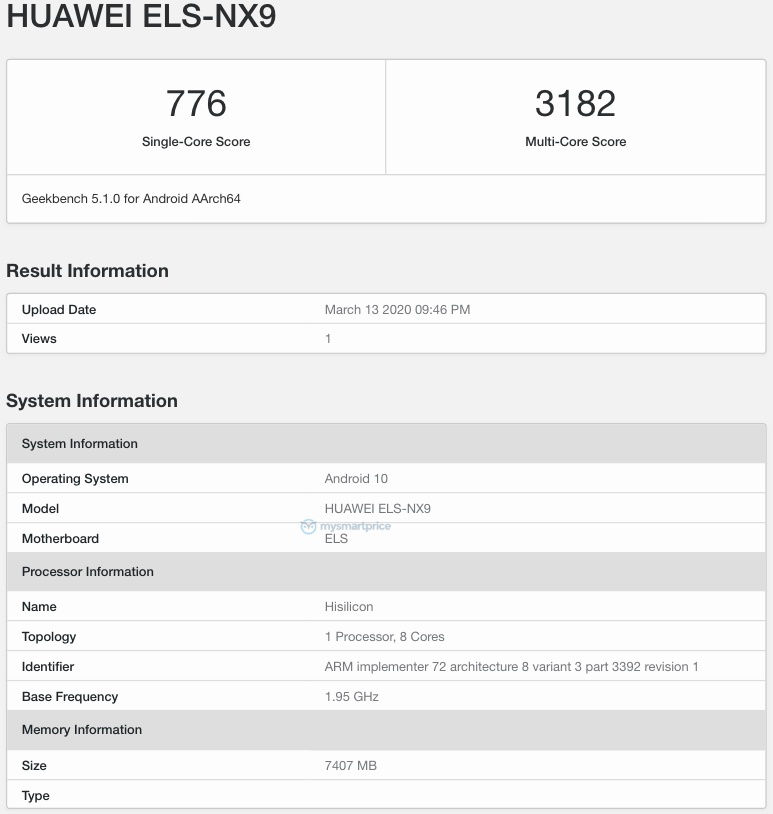 Huawei P40 Pro spotted on Geekbench