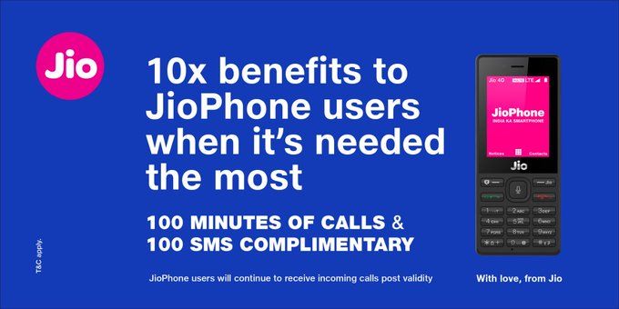 jio phone lifetime calling free