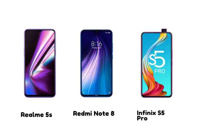 realme 5s VS redmi note 8 vs infinix s5 pro