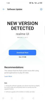 realme 6 latest update changelog