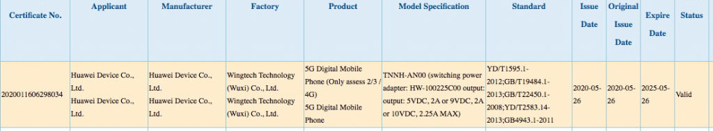 Honor Play 4 (TNNH-AN00) listing on 3C