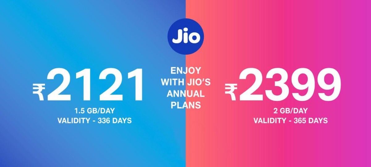 Jio New Plans Jio Launches Rs 2399 Annual Prepaid Recharge Plan Data 