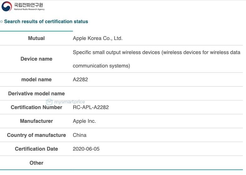 Apple A2282 NRRA