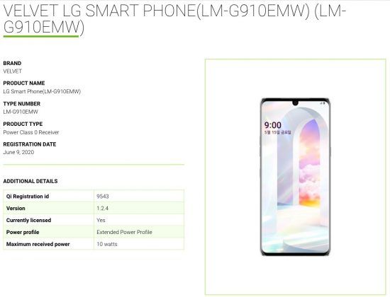 LG Velvet 4G (LM-G910EMW)