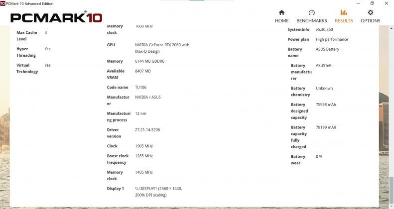 ASUS ROG Zephyrus G14 screenshot 12 (PCMark 10 system information 02)