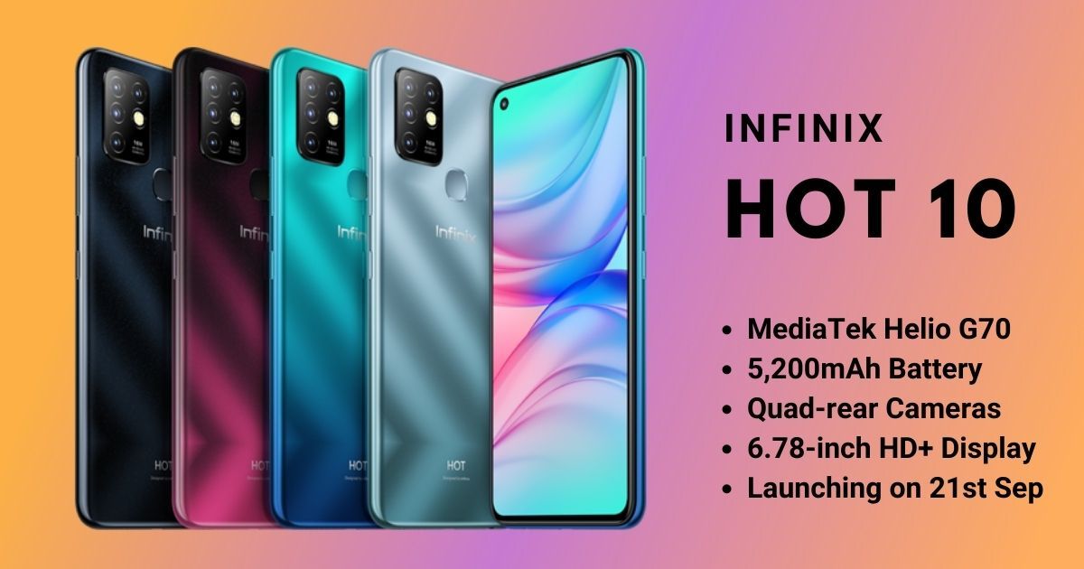 Infinix Hot 10 Launching on September 21, Full Specifications and Images  Revealed on Official Website - MySmartPrice